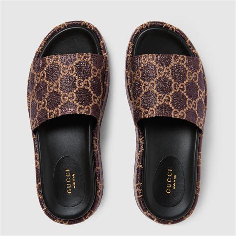 women gucci slip on|gucci slides sale women's.